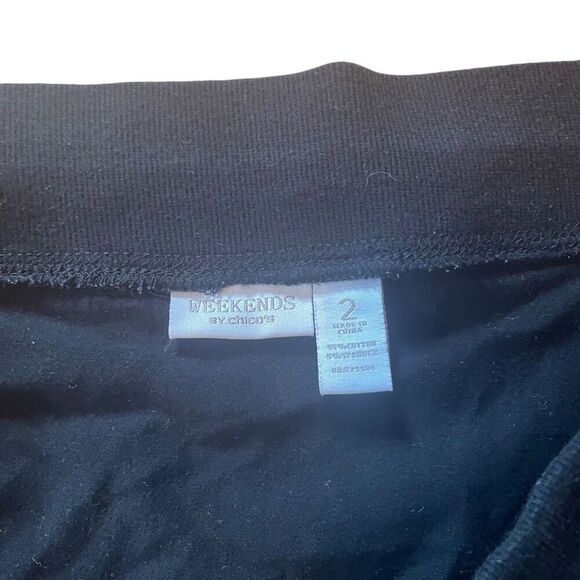 WEEKENDS BY CHICO’S | black stretchy skirt with side pocket size 2 or L - Picture 4 of 6